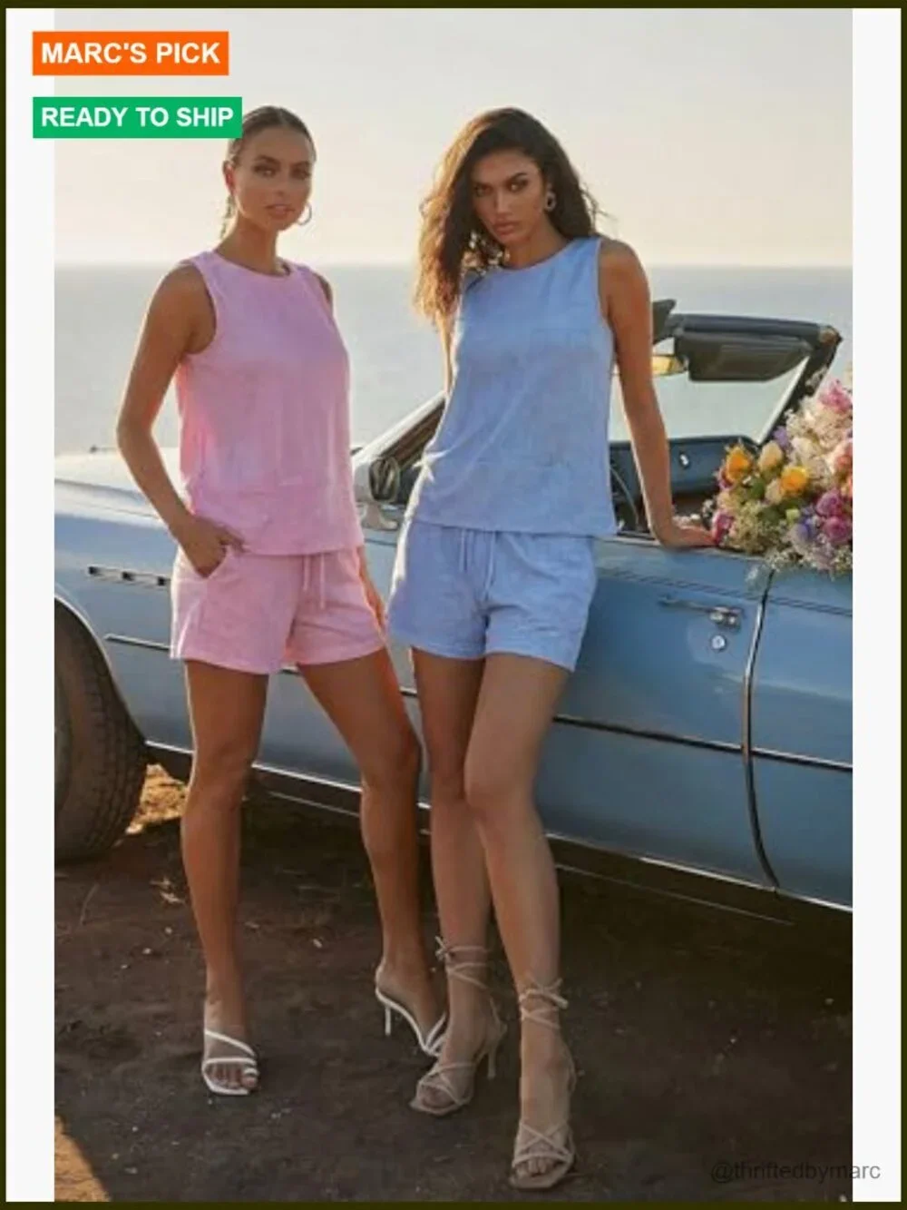 Women's Summer Lounge Set Sleeveless Tank Top Shorts Matching Outfit S-XXL